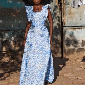 Blue and White Maxi Dress